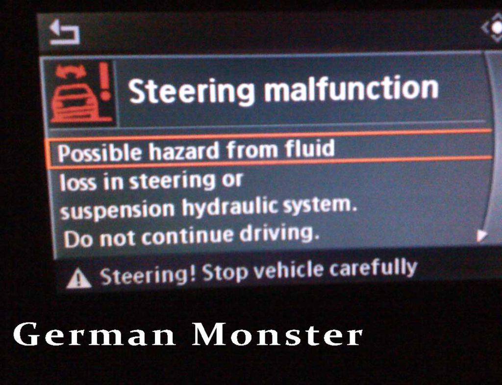 Steering malfunction error bmw