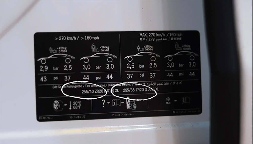 سایز مناسب لاستیک در پورشه